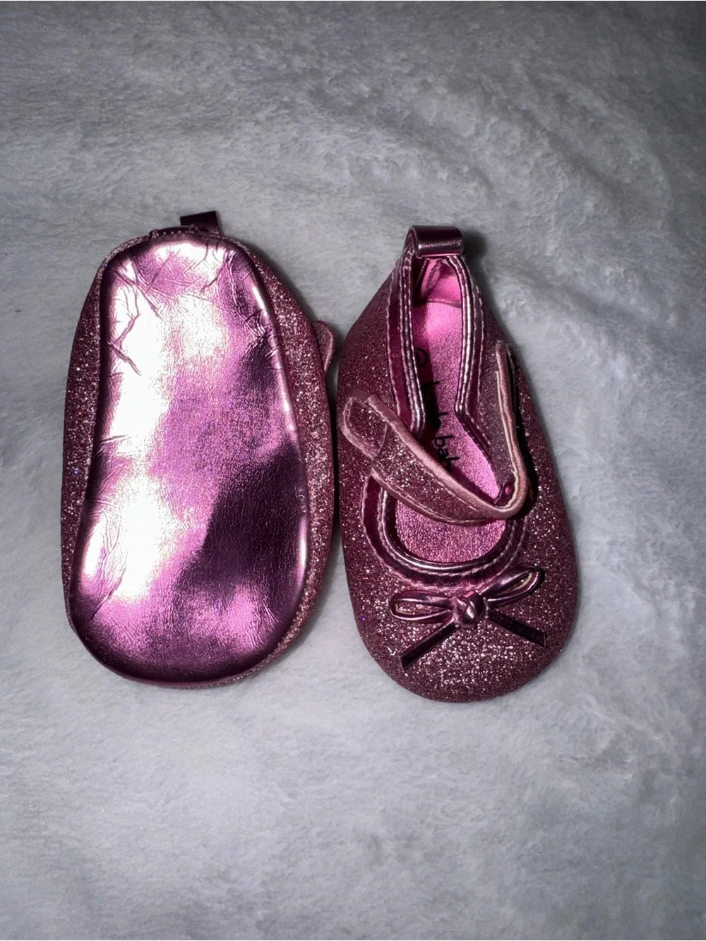 Rising Star Silver & Glitter Pink Baby Shoe Trio size 1